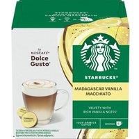 STARBUCKS Dolce Gusto Madagascar Vanilla Macchiato Pods - Pack of 12, White,Green