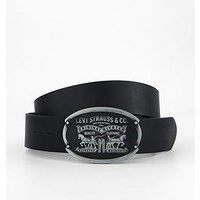 Levi'S Billy Plaque Regular Leather Belt - Black