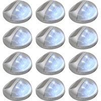Outdoor Solar Wall Lamps LED 12 pcs Round Silver