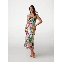 Guess New Akilina Satin Slip Midi Dress - Green