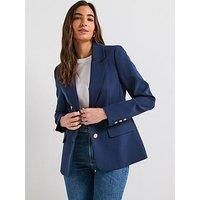 Guess Andree Single Breast Blazer - Blue