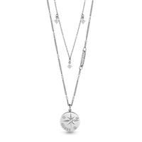 Wanderlust Rhodium 17-19'' Compass Charm Double Necklace UBN20018