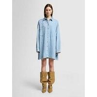 7 For All Mankind Overshirt Denim Dress - Light Blue