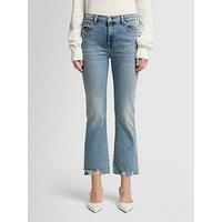 7 For All Mankind Daisy Ankle Bootcut Jeans With Worn Out Hem