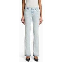 7 For All Mankind Bootcut Tailorless Jeans With Unrolled Hem - Light Blue