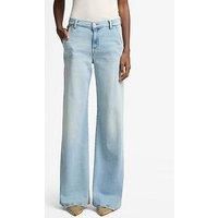 7 For All Mankind Lotta Wide Leg Trousers - Light Wash
