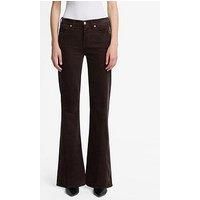7 For All Mankind Corduroy Twisted Dojo Tailorless Flare Jeans - Dark Brown