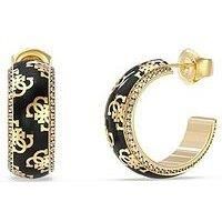 Guess 4G Loop Patterned Hoops Yellow Gold