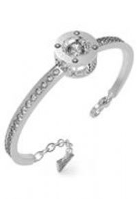 Guess Solitaire Silver-Tone Crystal Bangle UBB01460RHL