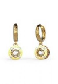 Guess Solitaire GoldTone Crystal Hoop Dropper Earrings UBE01463YG