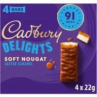 Cadbury Delights Salted Caramel Soft Nougat Bars 4 x 22g (88g)