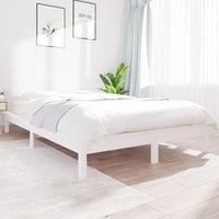 Bed Frame White 200x200 cm Solid Wood Pine