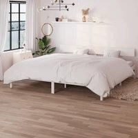 Bed Frame White Solid Wood Pine 180x200 cm Super King Size