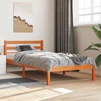 Berkfield Home Bed Frame without Mattress Wax Brown 75x190 cm Small Single Solid Wood Pine