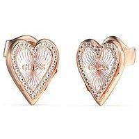 Ladies Love Me Tender Silver Rose Gold Crystal Earrings UBE03237RHRG