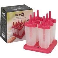 Ice Pop Lolly Moulds Pink Non-Stick Popsicles 6 Moulds Drip Tray Kitchen Homiu