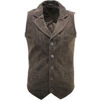 Men's Smooth Goat Suede Classic Smart Brown Leather Waistcoat
