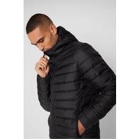 Threadbare Men's 'State' Matte Finish Padded Hooded Jacket in Black | Size: Large