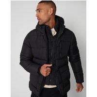 Threadbare Men's 'Charleston' Showerproof Double Layer Puffer Jacket in Black | Size: Medium