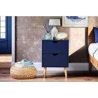Two Drawer Skara Bedside Table In 4 Colours - Grey