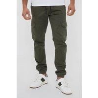 'Belfast' Cotton Jogger Style Cargo Trousers With Stretch