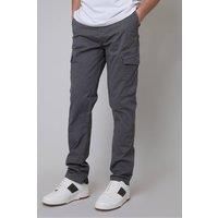 'Drill' Cotton Cargo Trousers With Stretch
