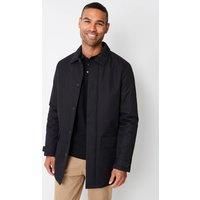 Threadbare Men's 'Hanson' Showerproof Button Up Collared Mac Jacket in Black | Size: 2XL