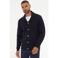 Threadbare Men's 'Lindow' Shawl Collar Knitted Cardigan in Navy | Size: Medium