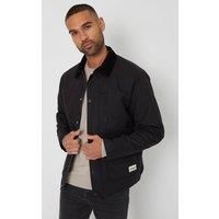 Threadbare Men's 'Frawley' Cotton Twill Lightweight Jacket in Black | Size: Large