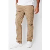 'Drill' Cotton Cargo Trousers With Stretch