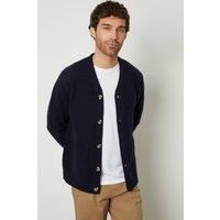 Threadbare Men's Knitted V-Neck Cardigan in Navy | Size: 2XL