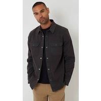 Threadbare Men's Cotton Snap Fastening Shacket in Dark Green | Size: Medium