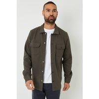 Cotton Blend Popper Fastening Pique Shacket