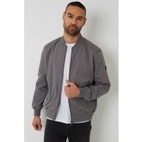 Threadbare Men's Showerproof Classic Bomber Jacket in Dark Grey | Size: Large