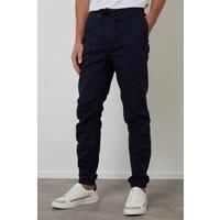Cotton Jogger Style Cuffed Trousers With Stretch