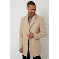 Threadbare Men's Faux Wool Overcoat in Light Stone | Size: Medium