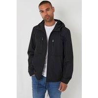 Threadbare Men's Microfleece Lined Hooded Jacket in Black | Size: XL