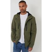 Threadbare Men's Microfleece Lined Hooded Jacket in Khaki | Size: Small