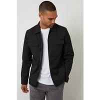Threadbare Men's Lightweight Collared Zip Up Jacket in Black | Size: Medium