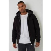 Threadbare Men's Padded Knitted Jacket With Puffer Lining in Black | Size: Medium