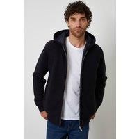 Threadbare Men's Padded Knitted Jacket With Puffer Lining in Navy | Size: Large