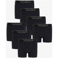 Threadbare Men's 7-Pack Hipster Fit Boxer Shorts in Black | Size: Medium