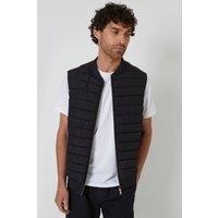 Threadbare Men's Quilted Hybrid Gilet in Black | Size: 2XL
