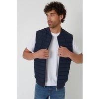 Threadbare Men's Quilted Hybrid Gilet in Navy | Size: Small