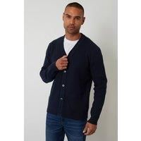 Threadbare Men's Rib Knit Button Up Cardigan in Navy | Size: XL