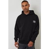 Threadbare Men's Graphic Print Hoodie in Black | Size: Medium