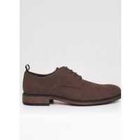 Threadbare Men's Faux Suede Derby Shoes in Brown | Size: 12