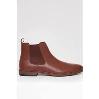 Threadbare Men's Faux Leather Slip On Chelsea Boots in Brown | Size: 11