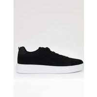 Threadbare Men's Lace Up Textured Trainers in Black | Size: 8