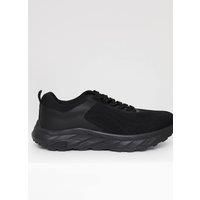 Threadbare Men's Textured Slip On Trainers in Black | Size: 7